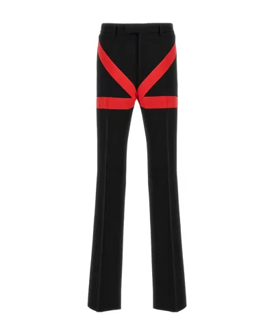 Ferragamo Stitching Casual Pants In Black