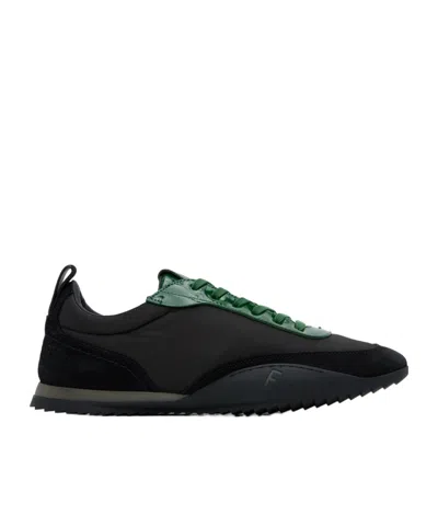Ferragamo Stitching Low-top Leisure Sneakers In Black