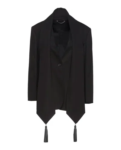 Ferragamo Stole Detail Blazer In Black