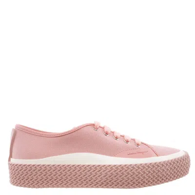 Ferragamo Storm Contrast Sole Sneakers In Pink