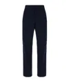 Ferragamo Navy Blue Cotton Pants In Black