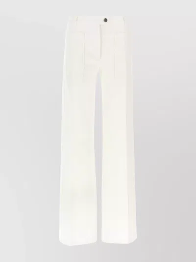 Ferragamo Straight Jeans With Back And Front Pockets In White