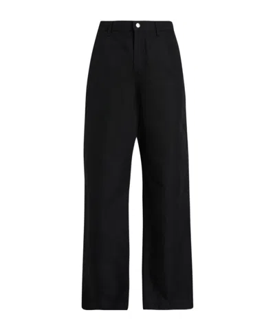 Ferragamo Straight-leg Chino Trousers In Black