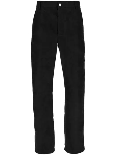Ferragamo Straight-leg Chino Trousers In Black