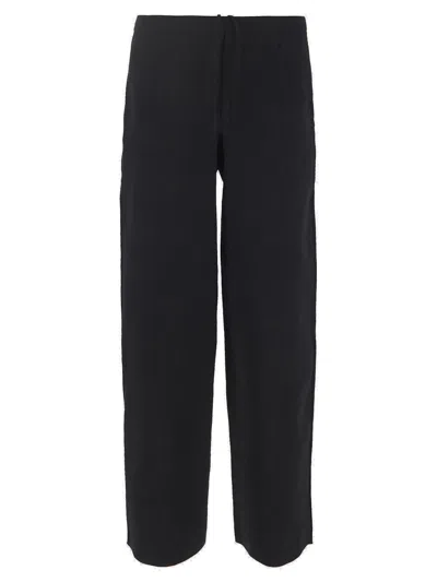 Ferragamo Straight Leg Drawstring Pants In Black