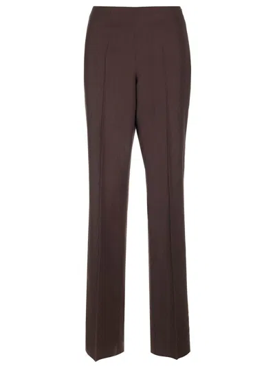 Ferragamo Straight-leg High-waist Trousers In Dark