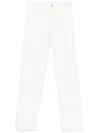 Ferragamo Straight Jeans With Back And Front Pockets In White