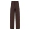 Ferragamo Straight Leg Monogram Pattern Trousers In Brown