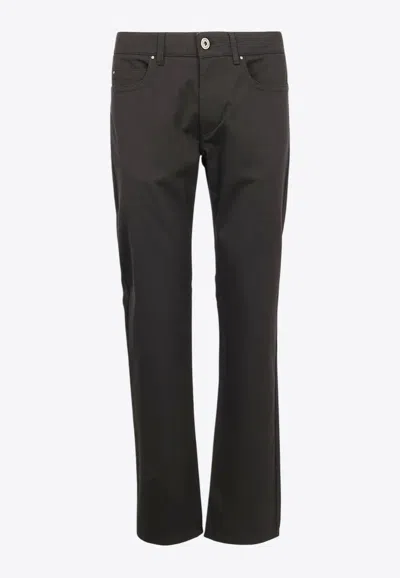 Ferragamo Straight-leg Pants In Black