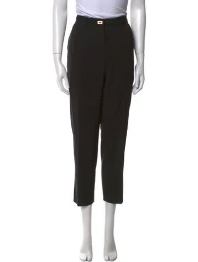 Pre-owned Ferragamo Straight Leg Pants In Black
