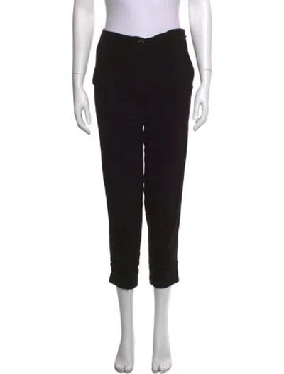 Pre-owned Ferragamo Straight Leg Pants In Black