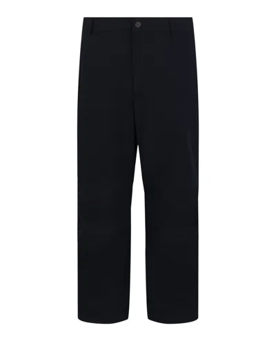 Ferragamo Mid Rise Loose Fit Straight-leg Pants In Black