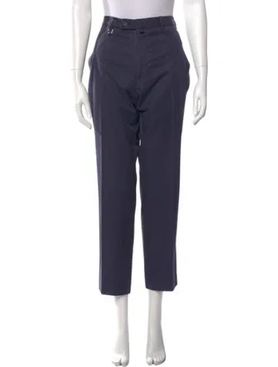 Pre-owned Ferragamo Straight Leg Pants In Blue
