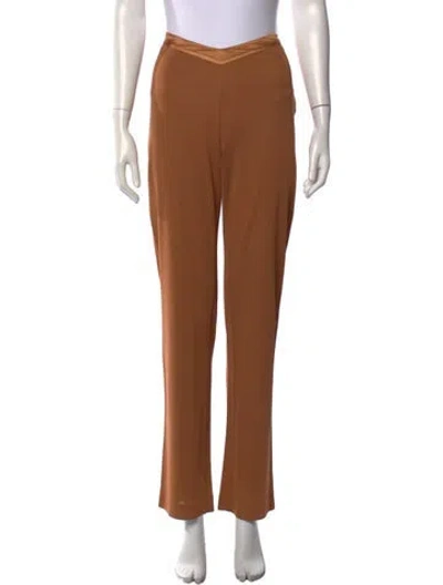 Pre-owned Ferragamo Straight Leg Pants In Brown