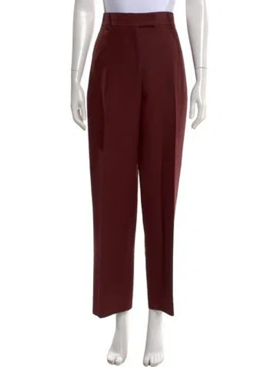 Pre-owned Ferragamo Straight Leg Pants In Burgundy