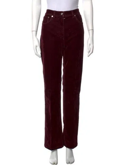 Pre-owned Ferragamo Straight Leg Pants In Burgundy