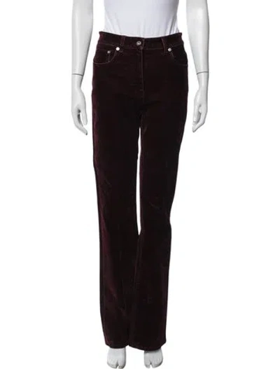 Pre-owned Ferragamo Straight Leg Pants In Burgundy