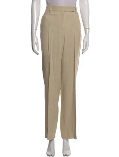 Pre-owned Ferragamo Straight Leg Pants In Neutral