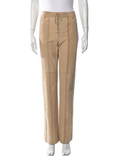 Pre-owned Ferragamo Straight Leg Pants In Neutral