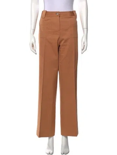 Pre-owned Ferragamo Straight Leg Pants In Neutrals