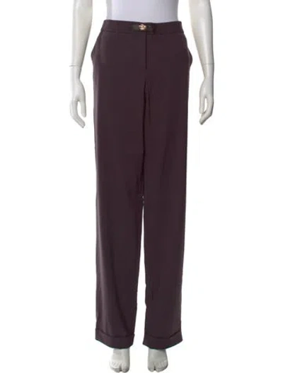 Pre-owned Ferragamo Straight Leg Pants In Purple