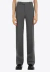 Ferragamo Tailored Virgin Wool Trousers In Gray