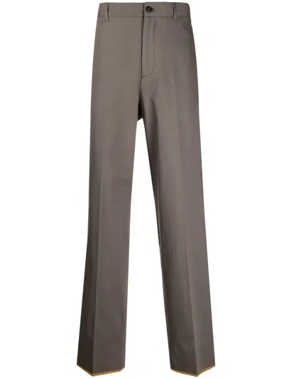 Ferragamo Straight-leg Tailored Trousers In Brown