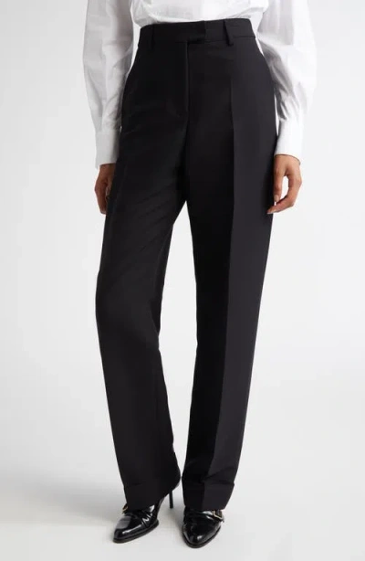 Ferragamo Straight Leg Trousers In Nero