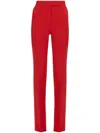 Ferragamo Straight-leg Wool Tailored Trousers In Red