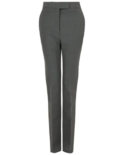Ferragamo Straight Leg Wool Trouser In Gray