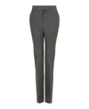 Ferragamo Straight Leg Wool Trousers In Gray