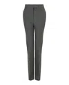 Ferragamo Straight Leg Wool Trousers In Gray