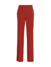 Ferragamo Straight Pants With Pleat In Burgundy