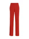 Ferragamo Straight Pants With Pleat In Burgundy