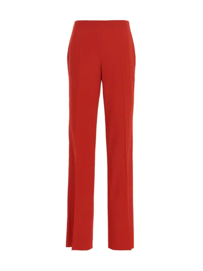FERRAGAMO STRAIGHT WITH PLEAT PANTS RED