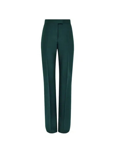 Ferragamo Straight-leg Tailored Trousers In Green
