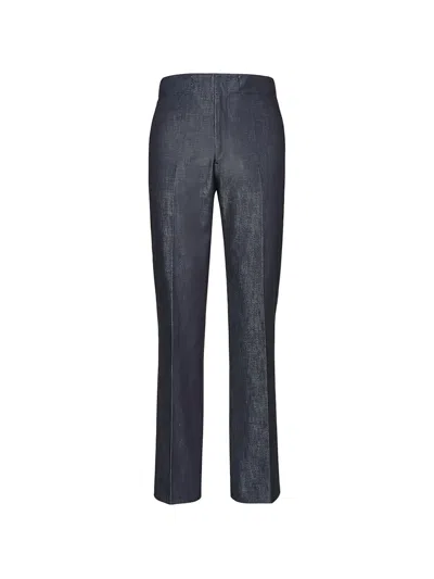 Ferragamo Straight-leg Trousers In Blue