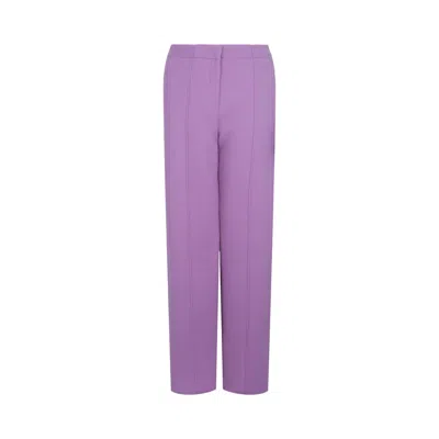Pre-owned Ferragamo Straight-leg Trousers 'purple' | Women's Size 44
