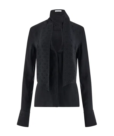 Ferragamo Strap Neckline Shirt In Black