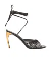 Ferragamo Dark Brown Leather Atena Sandals In Black