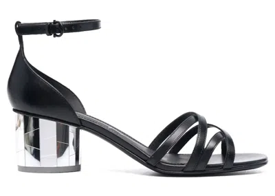 Pre-owned Ferragamo Strapdetail Opentoe Sandals (women's) Sneakers In Black
