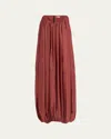 Ferragamo Strapless Bubble-hem Maxi Dress In Red