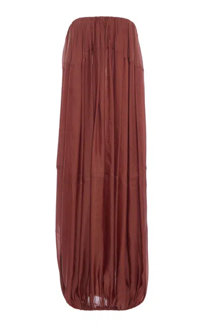 FERRAGAMO STRAPLESS COCOON MAXI DRESS