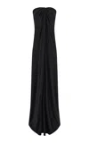Ferragamo Draped Sleeveless Maxi Dress In Black