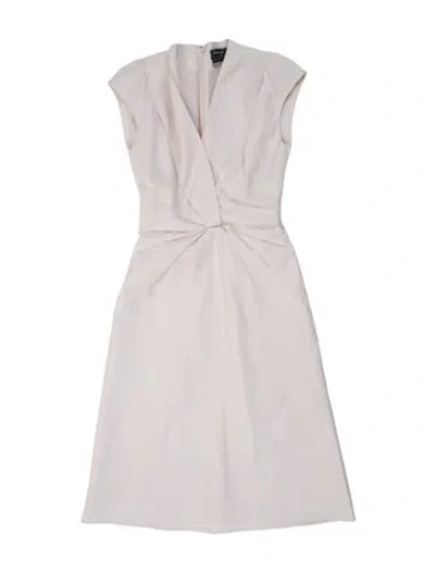 Pre-owned Ferragamo Strapless Knee-length Dress In Neutral