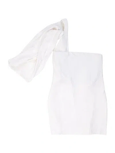 Pre-owned Ferragamo Strapless Mini Dress In White