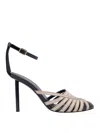 Ferragamo High-heeled Sandals With Thin Ankle Straps In Black