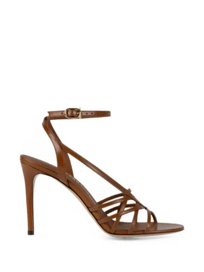 Ferragamo Strappy Sandals In Brown