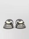Ferragamo Strappy Slide Sandal Gold Hardware
