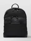 Ferragamo Durable Black Backpack With Leather Accents In Black